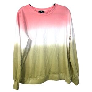 J Jason Wu Tie Dye Crewneck Sweatshirt Pink White Green Ombre Long Sleeve‎ M